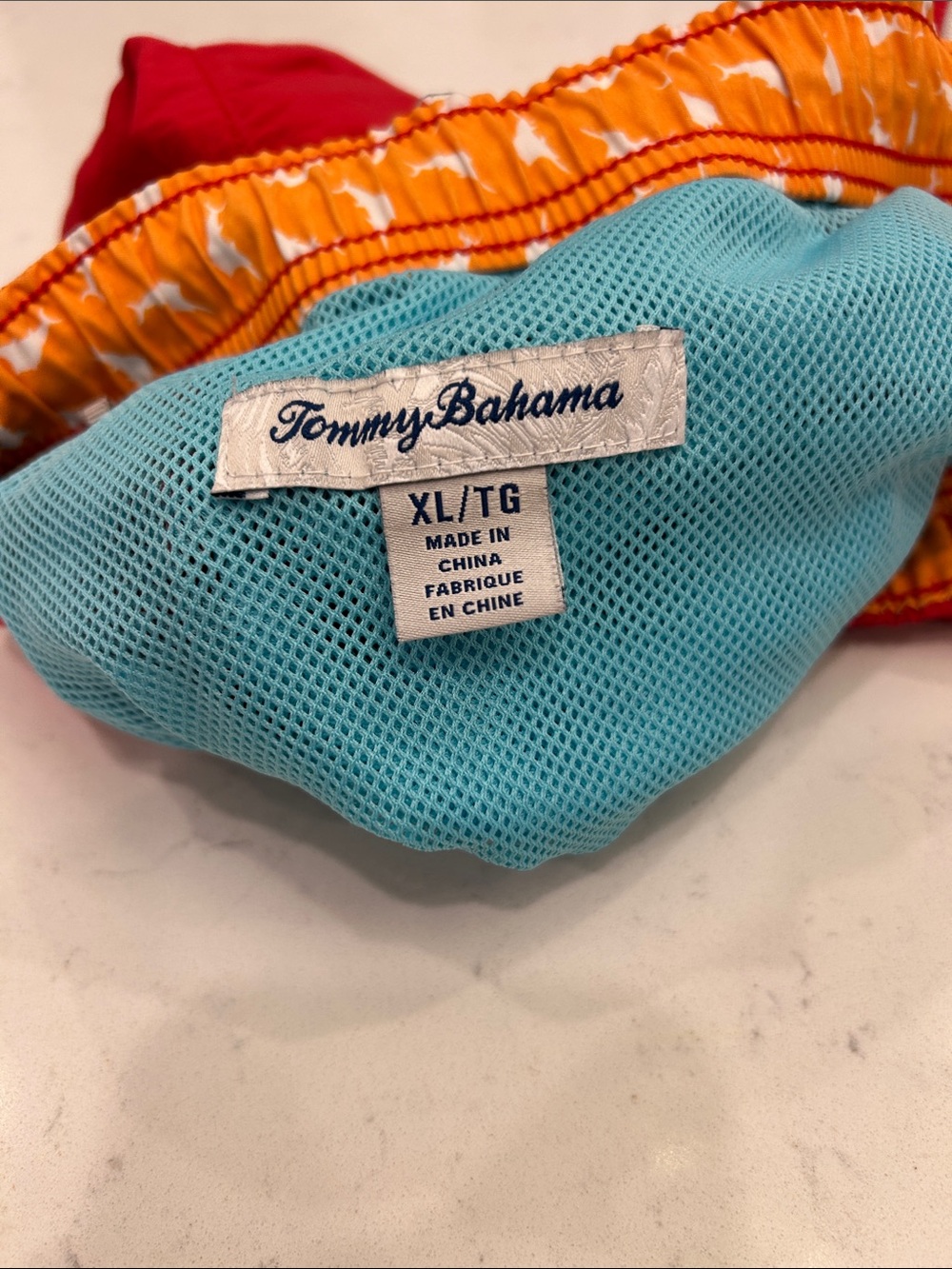 Tommy Bahama Red Men's Swim Trunks with White Drawstring - Picture 2 of 15